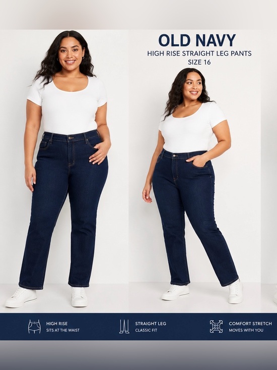 Old Navy Denim - NWT Old Navy Women’s High-Rise Straight Leg Jeans – Dark Wash